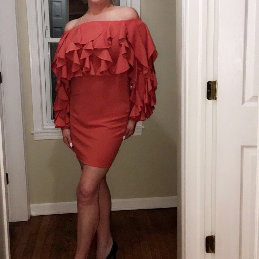 Ruffled sleeved Dress